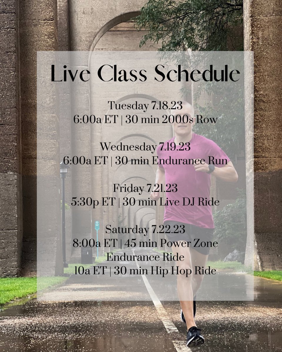 “Success is built when no one is watching.” Team, let’s get after it this week and continue putting in the work. Practice executing and relying on your own internal drive and discipline. See you Live and/or On Demand 💪