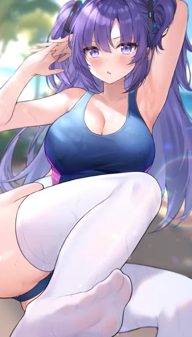 『こっち見てないでちゃんとストレッチして下さい...』 #ブルアカ #BlueArchive