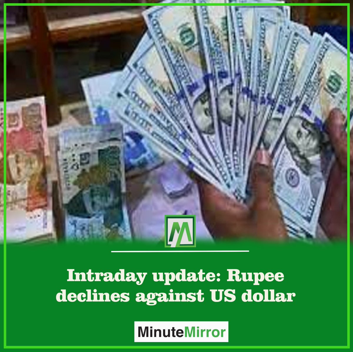 MinuteMirrorpk's tweet photo. During intra-day trade on Monday, the Pakistani #Rupee declined by about 0.5% against the #USDollar. The rupee was trading at 278.95 at 12:25 p.m., down Rs1.36 on the #InterbankMarket.
https://t.co/n2D0562KRa https://t.co/ZI4ncZgxdH