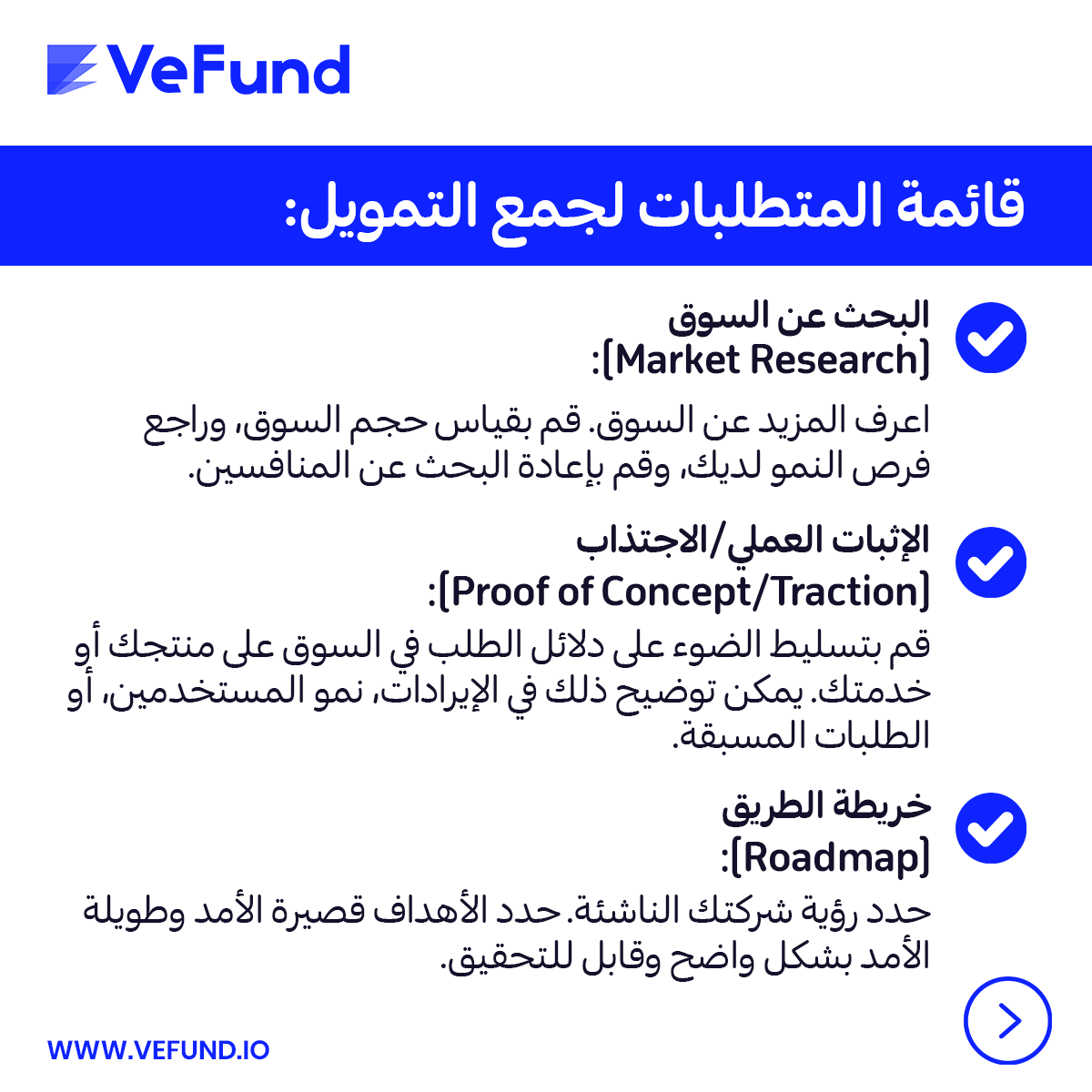 VeFund_'s tweet photo. ٨ عناصر لجذب التمويل الأولي لشركتك الناشئة.
#vefund #startups #Automatedvaluation
#investments #investors #fundraising https://t.co/DHcewskM26