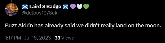 ClatchardCraig's tweet image. Moon landing denialism continues to spread in the Alba Party's hive mind. Such a *fascinating* group of people. #wibble