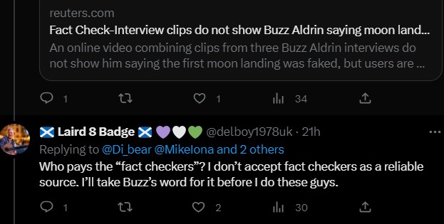 ClatchardCraig's tweet image. Moon landing denialism continues to spread in the Alba Party's hive mind. Such a *fascinating* group of people. #wibble