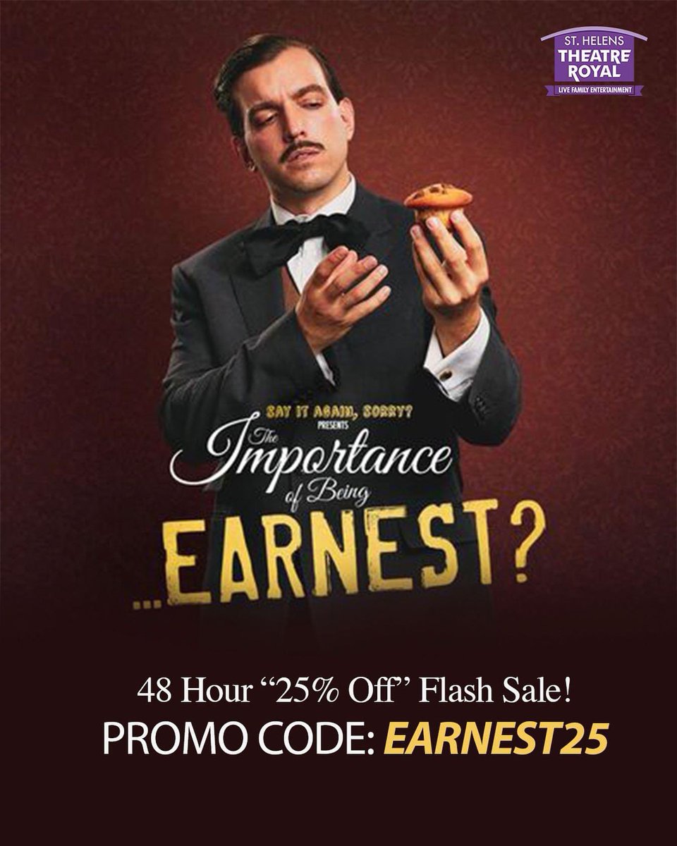 📣 🚨 48 HOUR FLASH SALE! There’s 25% off “The Importance of Being…Earnest?” for our early bird bookers! 🐦 You might think you know this chaotic story of love, mistaken identity and double lives, but you have never seen it like this before! 🎟️🔗 sthelenstheatreroyal.com/show/873648603