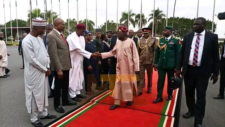 AminuAbuzayd's tweet photo. President Bola Ahmed @officialABAT departs Nairobi for Nigeria, after participating in the AU 5th Mid-year Coordination meeting.
#Tinuboom #PBATInKENYA https://t.co/ro8RrO514z