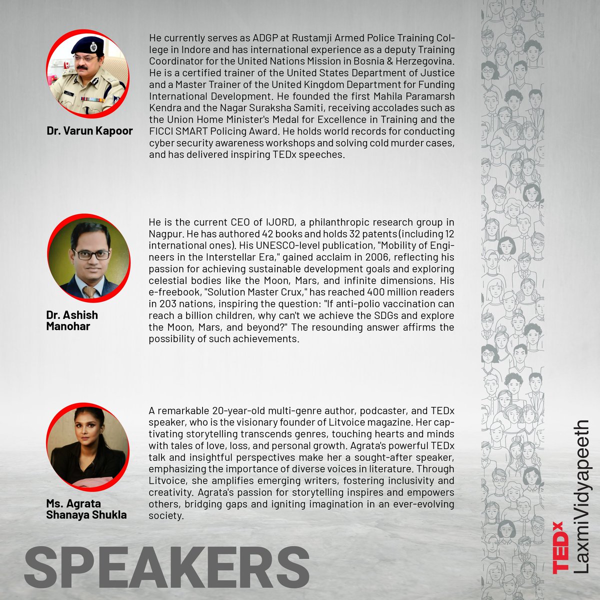 TEDx_LVS's tweet photo. Experience the Power of Synergy!
Join us for a day filled with inspiring talks, engaging discussions, and transformative ideas.

🗓 13 Aug 2023
📌 https://t.co/PW3nnEx9TJ

#TEDxLaxmiVidyapeeth #IdeasWorthSpreading
 #litsarigam #LIT #GajeraTrust #LaxmiVidyapeeth https://t.co/2HbXBp6Sju