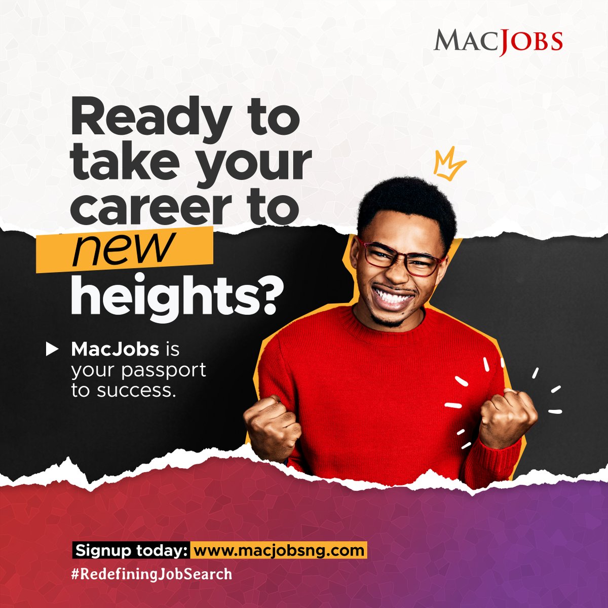 MacTayconsult's tweet photo. Looking for a career breakthrough? ๐
Unlock boundless career opportunities with MacJobs, the ultimate passport to success. ๐ฏ
Sign up today and elevate your career.
Visit: https://t.co/elDlsrBY4D.
#MacTay @macjobsng #redefiningjobsearch #recruitment #jobseekers #jobsearch #job https://t.co/E9MYeCuDem
