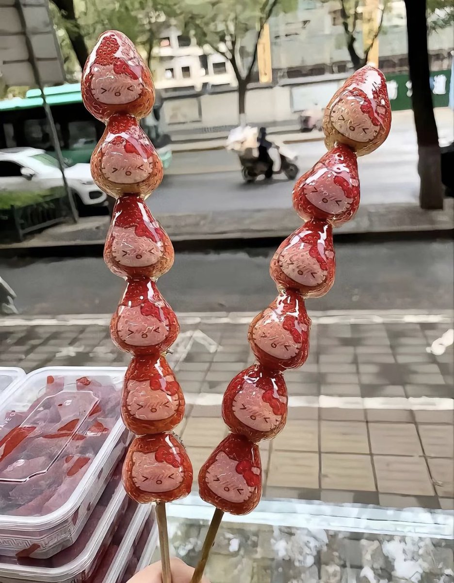 hello kitty sugar coated strawberries