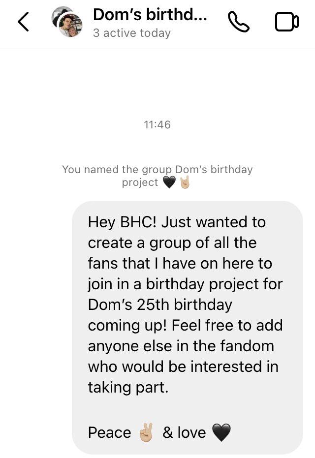 Make sure to add my Instagram if you want to take part in Dom’s birthday project