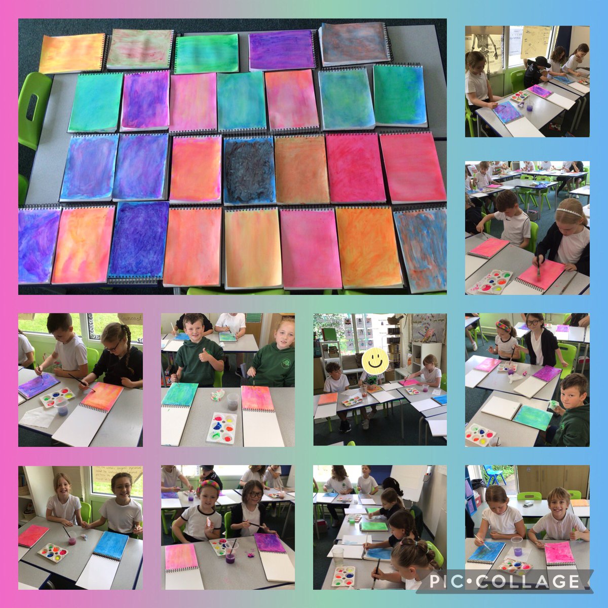 OJS_Year3's tweet photo. Apple class had great fun in Art this morning. They created their backgrounds for their double portraits inspired by Joan Eardley’s work! #OJSART

We can’t wait for you to see their finished artwork!🍎🎨👩‍🎨🧑‍🎨 https://t.co/zbB8N0Ga4q