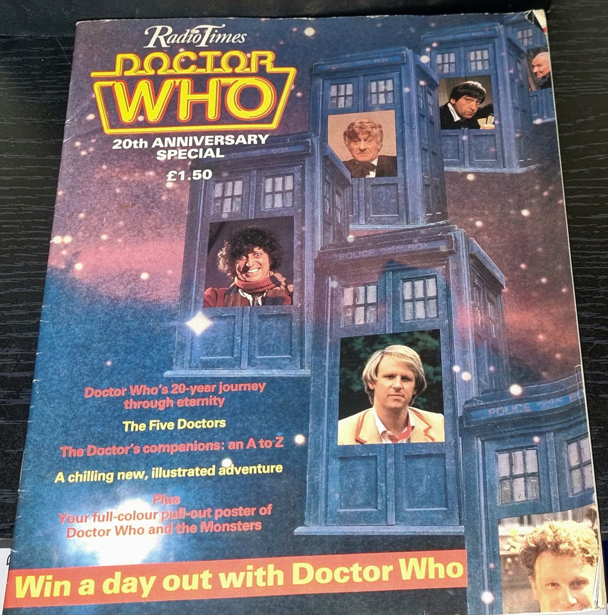 With the announcement of season 20 blu ray set, dug out these beauties from 1983. The Radio Times is wrapped in cling film as I couldn't find a big enough bag to protect it. #DoctorWho #TheFiveDoctors