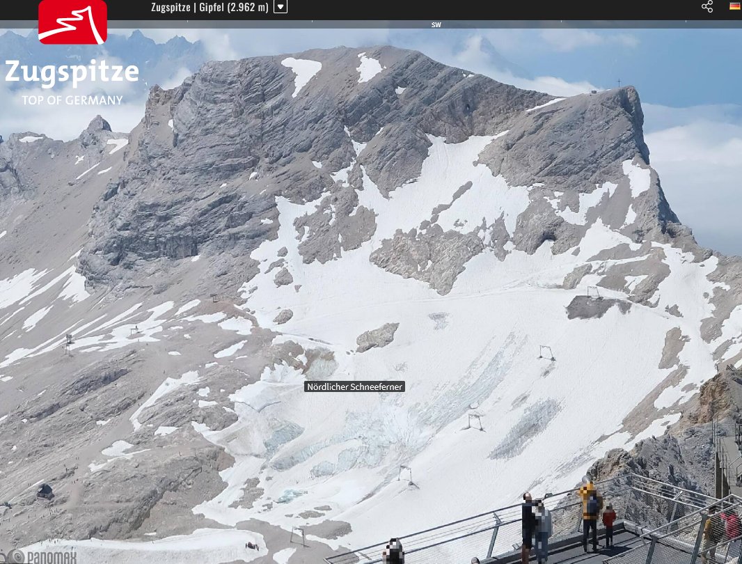 Co2Klima's tweet photo. Nördlicher #Schneeferner-#Gletscher heute.
Den südlichen gibt es offiziell seit letztem Jahr nicht mehr.
Es wird jetzt noch einige Tage dauern, dann ist er größtenteils hinweg geschmolzen.
Die #Zugspitze ist Fels und #Permafrost-Boden. https://t.co/IZernVDa8T