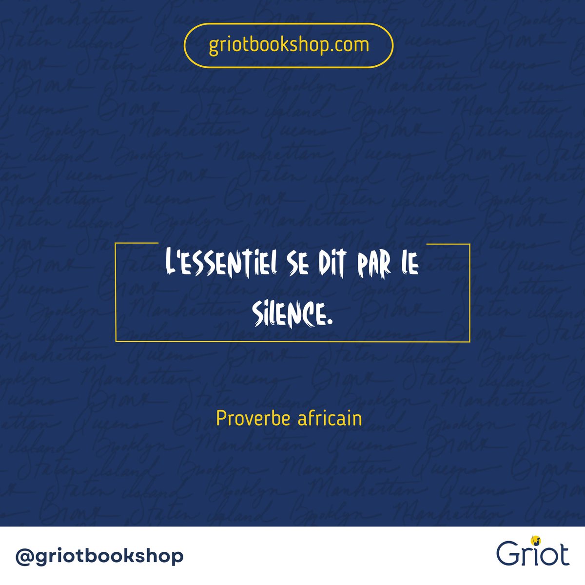 griotbookshop's tweet photo. Bonjour amoureux de livres et de lecture 😊
Que vous évoque le #mondayproverb du jour ?

Que cette nouvelle semaine vous soit agréable! ☺️

#griotbookshop #MondayMotivation #MondayMood #Reading #books https://t.co/n4bXmt0xvh