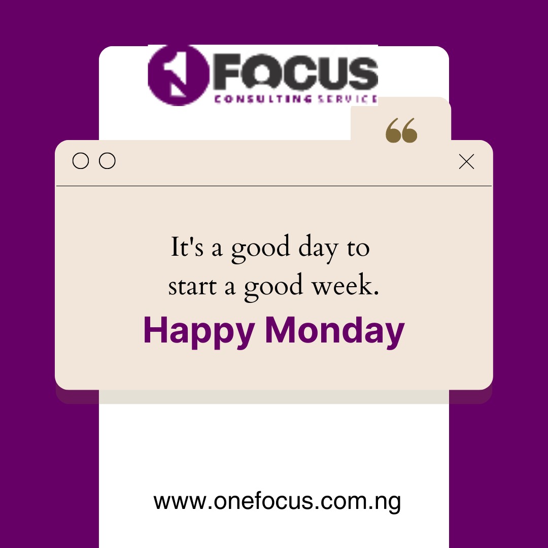 1focus_service's tweet photo. It's Monday morning again. Don't forget to start this week with positivity ✨️ 😊

#onefocusteam 
#HappyNewWeek 
#MondayMotivation 
@PORTHARCOURT_ @AborisadeAdeto1 @Neniger1 @gift_chinasa https://t.co/FnpItmUlWz