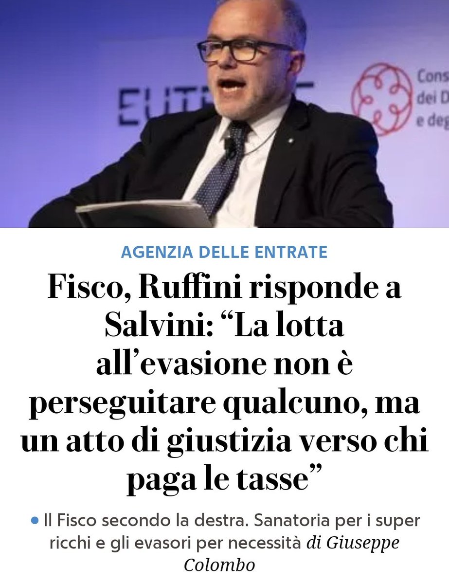 A #Salvini risponde #Ruffini, Direttore dell'agenzia delle entrate.
BRAVISSIMO!!! 👏👏👏👏👏