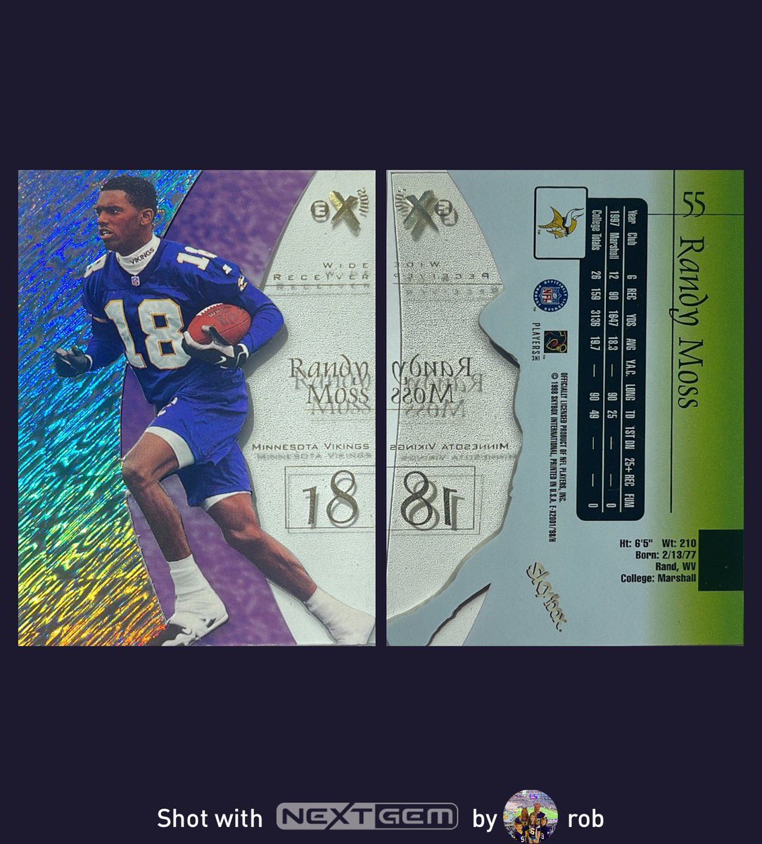 🐐 MOSS ROOKIE GIVEAWAY 🏈 

I’m giving away this stunning Randy Moss rookie!

TO ENTER:
- Like this tweet
- Reply w/ your favorite WR
- Follow me

That’s it! Good luck!🍀 

BONUS- Share a card using NextGem for added entry on a 😎 Moss rookie w/ Rice. Details in my reply below👇