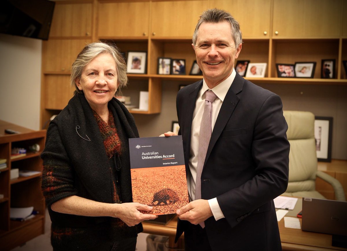 Jason Clare MP (@jasonclaremp) on Twitter photo Here it is, the Universities Accord Interim Report.
Thank you so much Accord Panel Chair, Professor Mary OβKane.
I will explain the echidna when I release the report at the <a href="/PressClubAust/">National Press Club</a> on Wednesday. Here it is, the Universities Accord Interim Report.
Thank you so much Accord Panel Chair, Professor Mary OβKane.
I will explain the echidna when I release the report at the <a href="/PressClubAust/">National Press Club</a> on Wednesday.