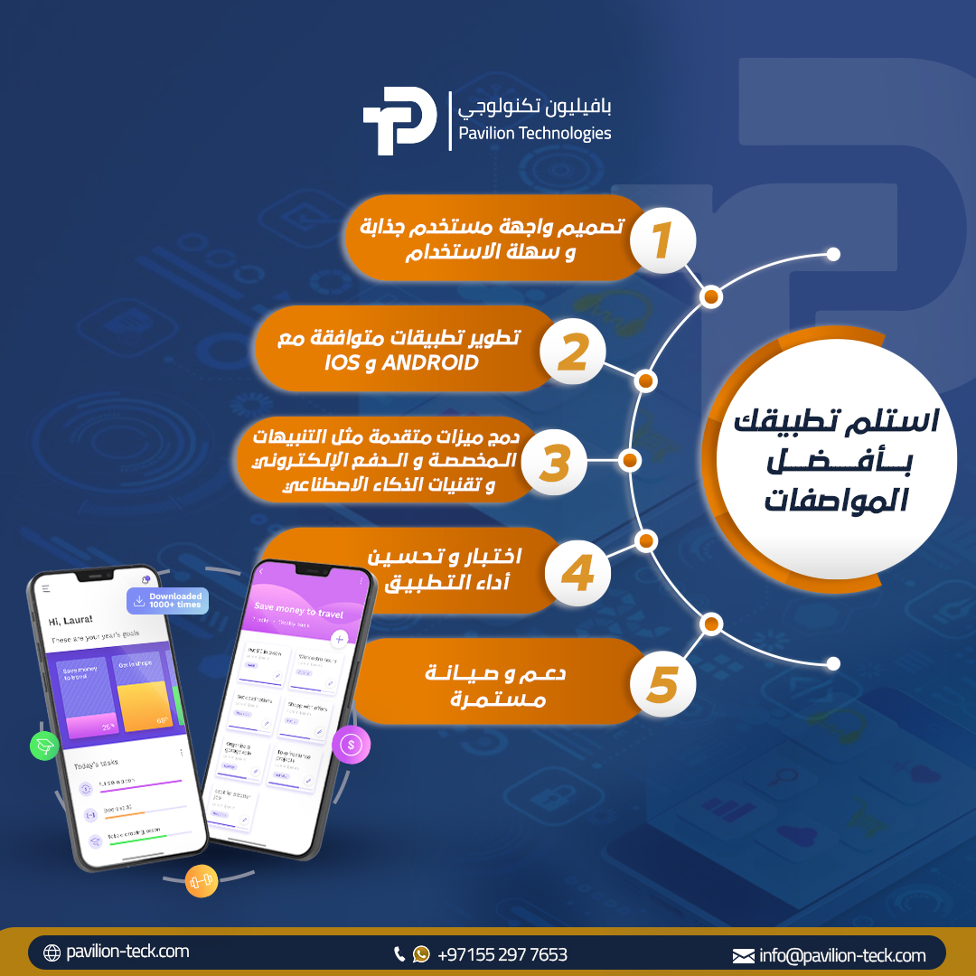 paviliontechuae's tweet photo. مع فريقنا المتخصص في تطوير التطبيقات، استلم تطبيقًا مبتكرًا يلبي احتياجاتك وينسجم مع رؤيتك.
 تصميم متقن، وظائف متعددة، أداء متميز، أمان وحماية، ودعم مستمر.
 اتصل بنا الآن وشارك فكرتك.
☎️ +971552977653
 #تطبيقات_الهواتف #تطوير_التطبيقات #ابتكار_التطبيقات https://t.co/iAowyY7sIK