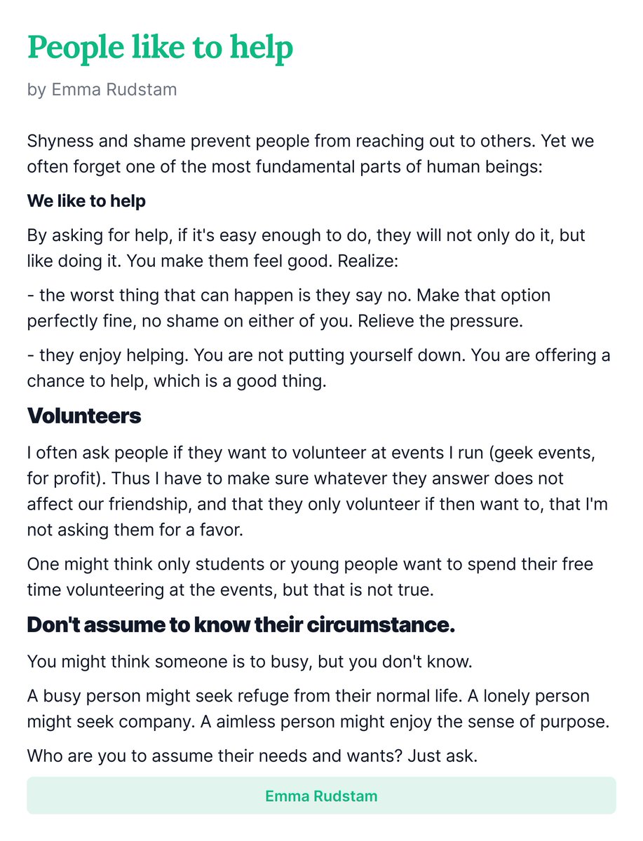 EmmaRudstam's tweet image. People like to help.

#volunteers #askingforhelp