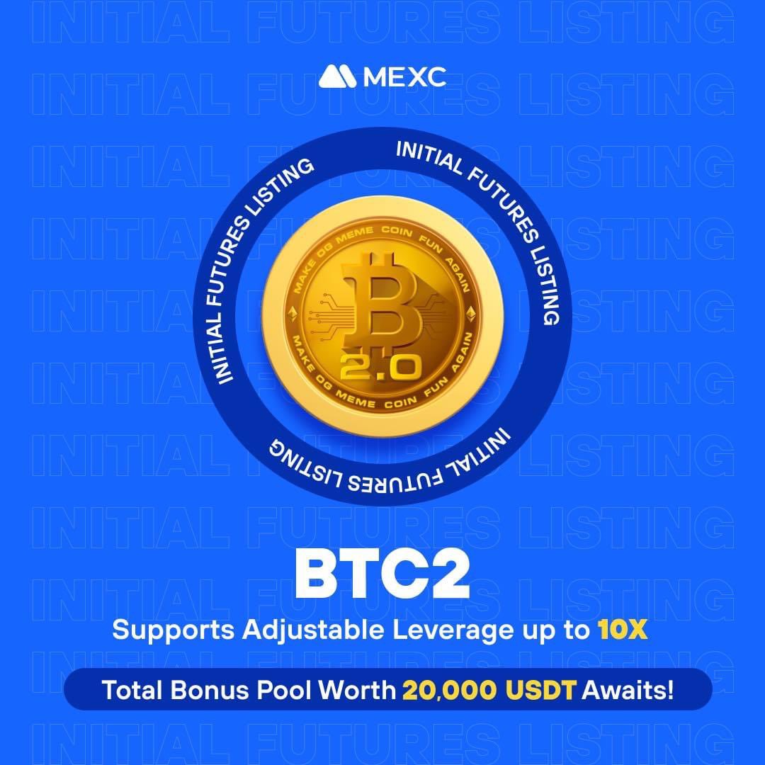 MEXCDerivatives's tweet photo. 📈$BTC2/USDT futures is now LIVE on MEXC 

💰Trade to share a 20,000 $USDT Bonus Pool

To enter⬇️
https://t.co/JNpO8FBqfU

#MEXC #BTC2 https://t.co/aKcORF4u6L
