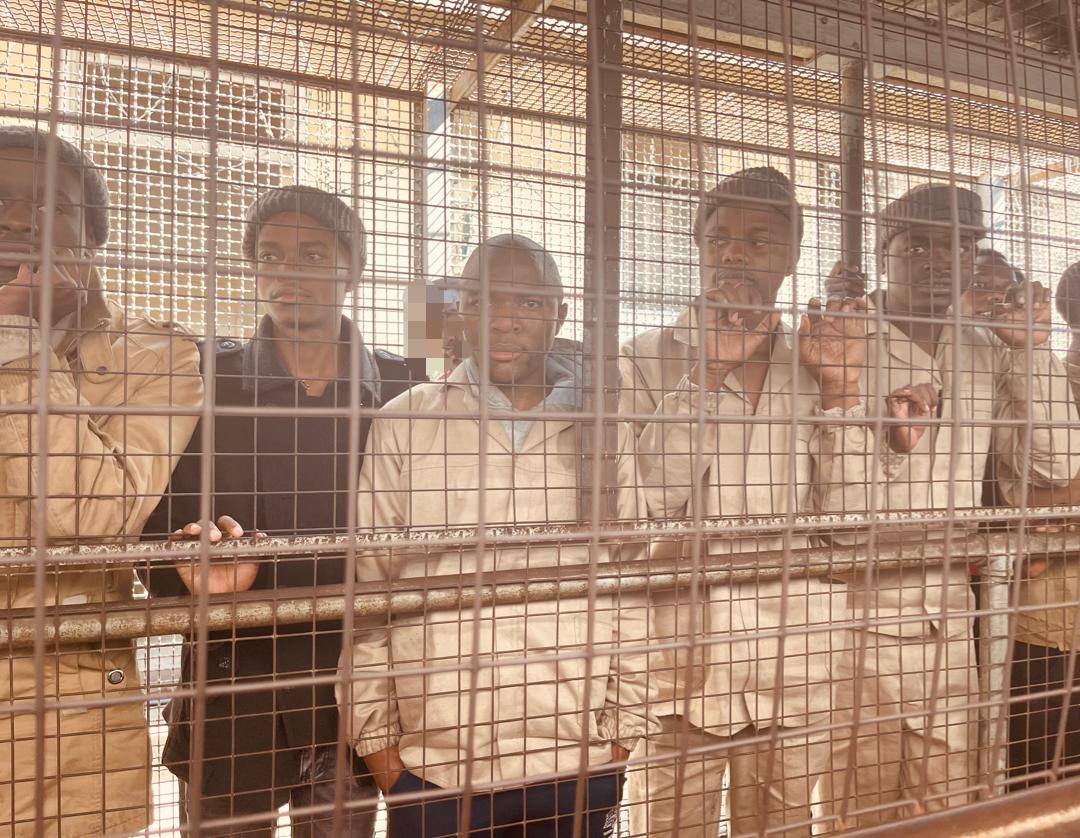 Purethoughtszw's tweet photo. We continue to stand in solidarity with the #ZINASU5. They deserve to be in class and not in prison cells. #FreeZinasu5 #QinaMfundi https://t.co/9VjO6KAr0a