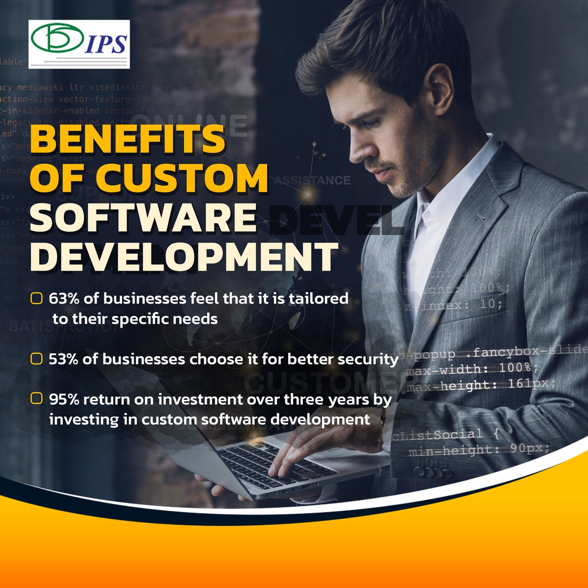 ipsts_tech's tweet photo. Elevate your business with the game-changing benefits of custom software development today with IPS Technology Services!
Get in touch with #IPSTechnologyServices for ,#CustomSoftwareDevelopment at: https://t.co/ZZxbAFsKEP https://t.co/pH3qOmxBfK