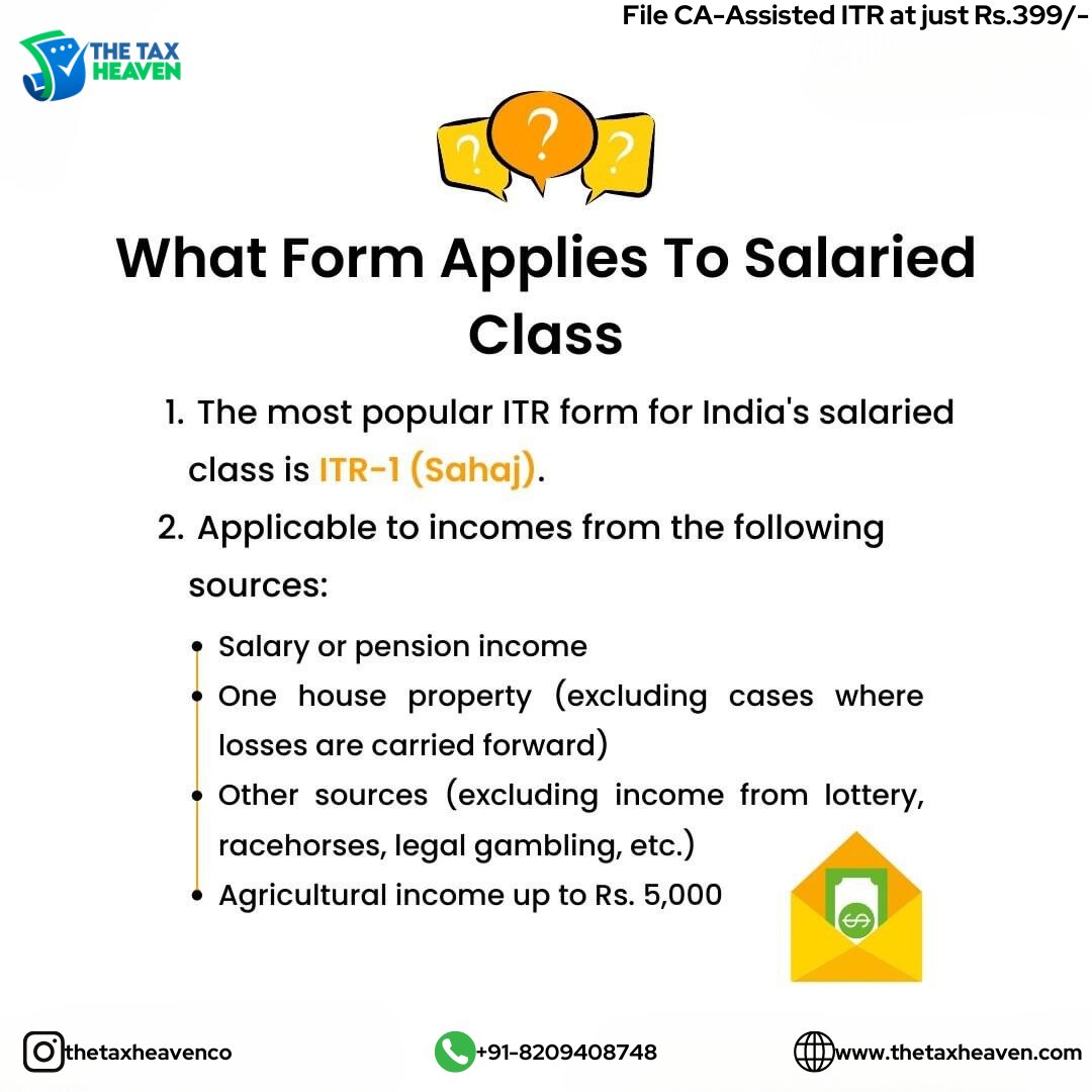 thetaxheavenco's tweet image. Follow @thetaxheavenco for more
Are you a salaried person and want to know which ITR form is applicable to you. Here is our small guide which gives a brief about ITR-1 .

#itr #fileitr #incometax #incometaxreturn #thetaxheaven #taxheaven #knowledge #jaipurbuzz #jaipur  #rajasthan