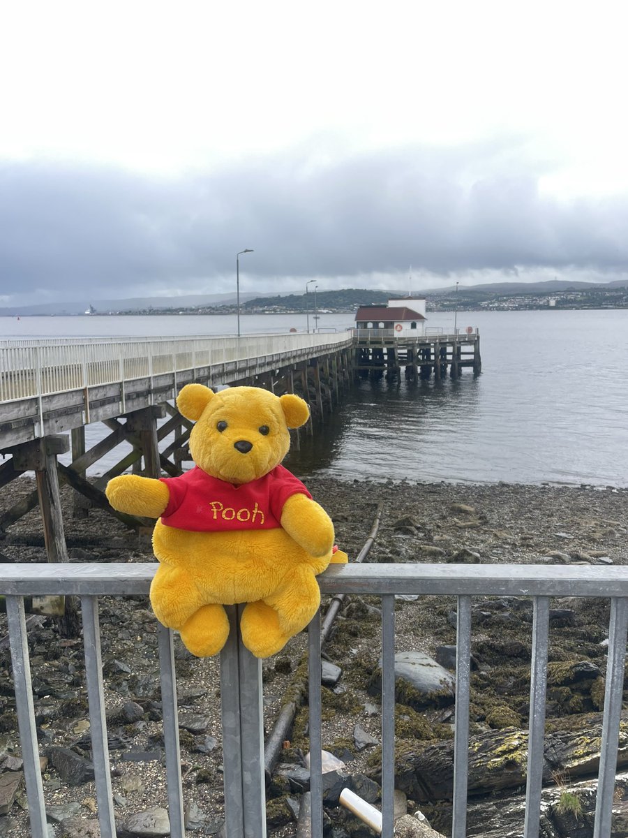 KilcregganPier's tweet photo. This little guy was left all by himself, lonely and lost at Kilcreggan Pier. 

I’m sure someone is devastated to realise he is not with them. 

If you can tell me what is inside I will make sure Pooh returns home. https://t.co/JGCRiHu5pC