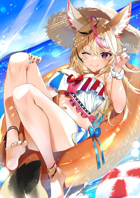 #三連休はフォロワーさんが増えるらしい
海の日フェネック🎪おるよー! 