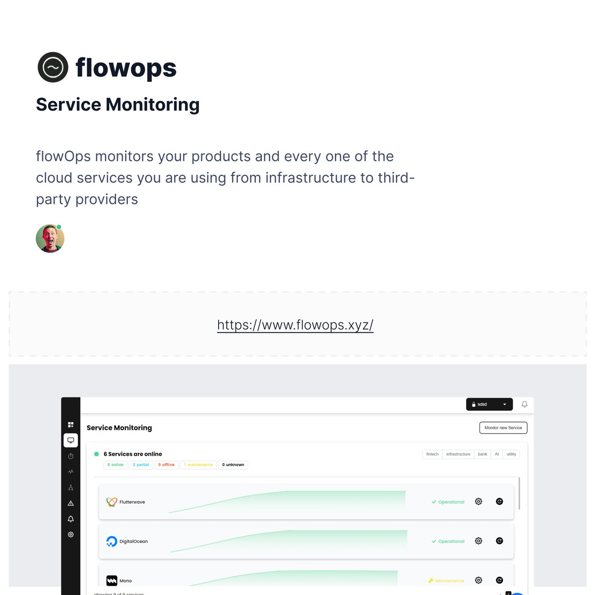 flow0ps's tweet photo. FlowOps can help you gain real-time insights into your products and cloud services to optimise performance and ensure seamless operations.
Get started now on https://t.co/Rf3J62wL7C
#flowops https://t.co/YExv8VjNr8