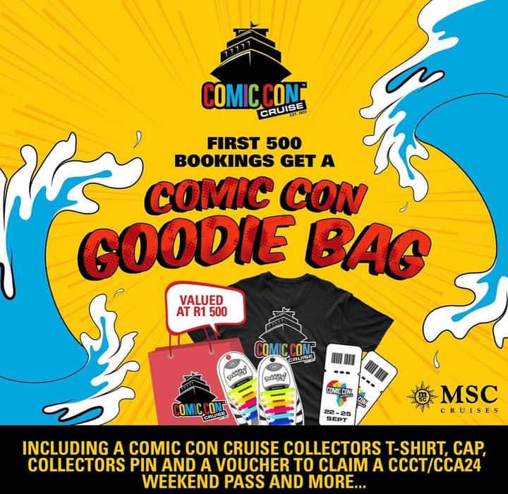 CeciliaVanDerW2's tweet image. @SuperEventsSA @MSCcruisesSA
@ComicConAfrica Cruise aanboord die #MSCSplendida
🚢🌊 15-18 Maart 2024 🌅
💥 Bespreek jou kajuit nou by msccruises.co.za 
Die eerste 500 besprekings kry &apos;n goodie bag ter waarde van R1500 #comiconcruise 
@KurtOfficial @DUNAYNORTJE