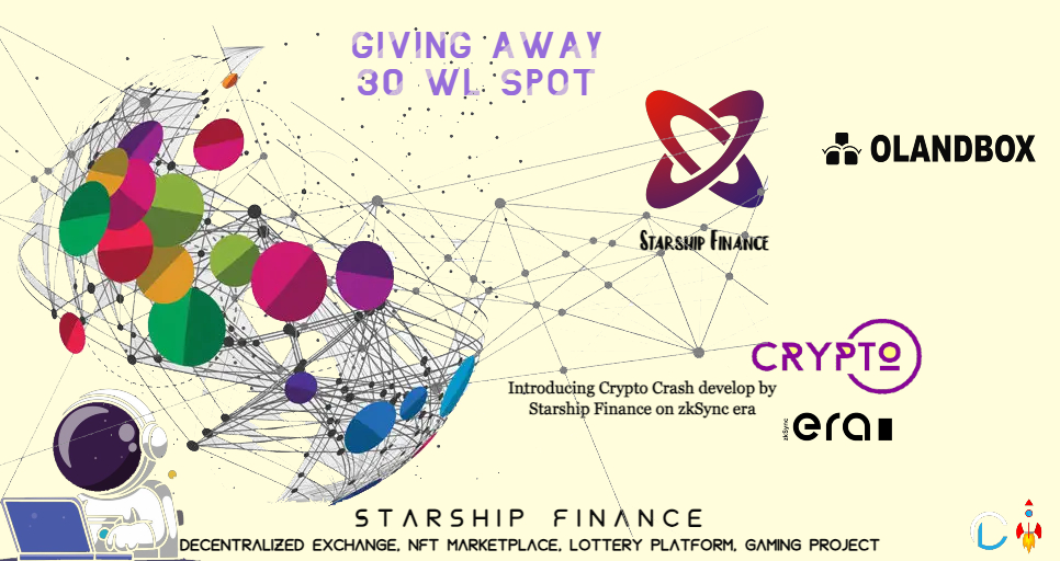 Starshipfi's tweet photo. Starship Finance x @olandbox Giveaway 🎉
🎁 Giving away 30 @cryptocrashbet Loyalty NFT WL spot

✅ Join event :: https://t.co/WoUln3EJdY

⏰End 26th July
💥WL mint 28th July

#starshipfinance #cryptocrashbet_s #cryptolottery_s #zkSync #PolygonNFTs #NFTGiveaway #NFTCommuntiy https://t.co/7P5z2aH1O3