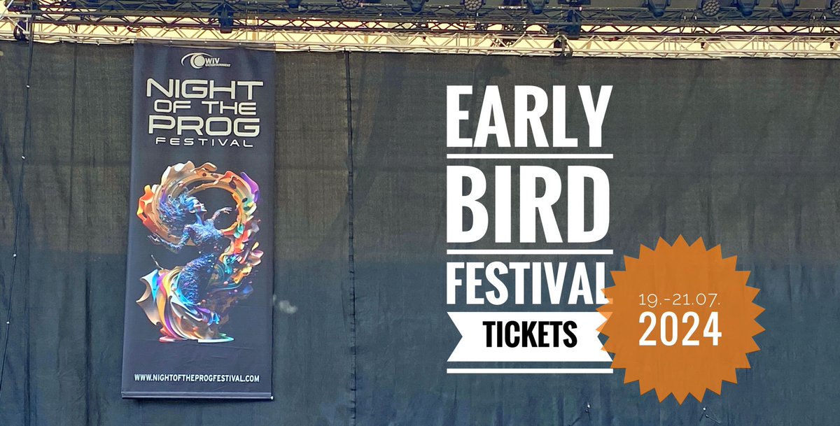 NightOfTheProg's tweet image. NIGHT OF THE PROG 2024 Early Bird ticket sale has started! Early Bird tickets are available until next Sunday. The festival in 2024 will happen from 19 - 21 July. 
bit.ly/2YX6jca 
@BetreutProggen @progrock_dt @ProgMagazineUK #nightoftheprog #notp2024