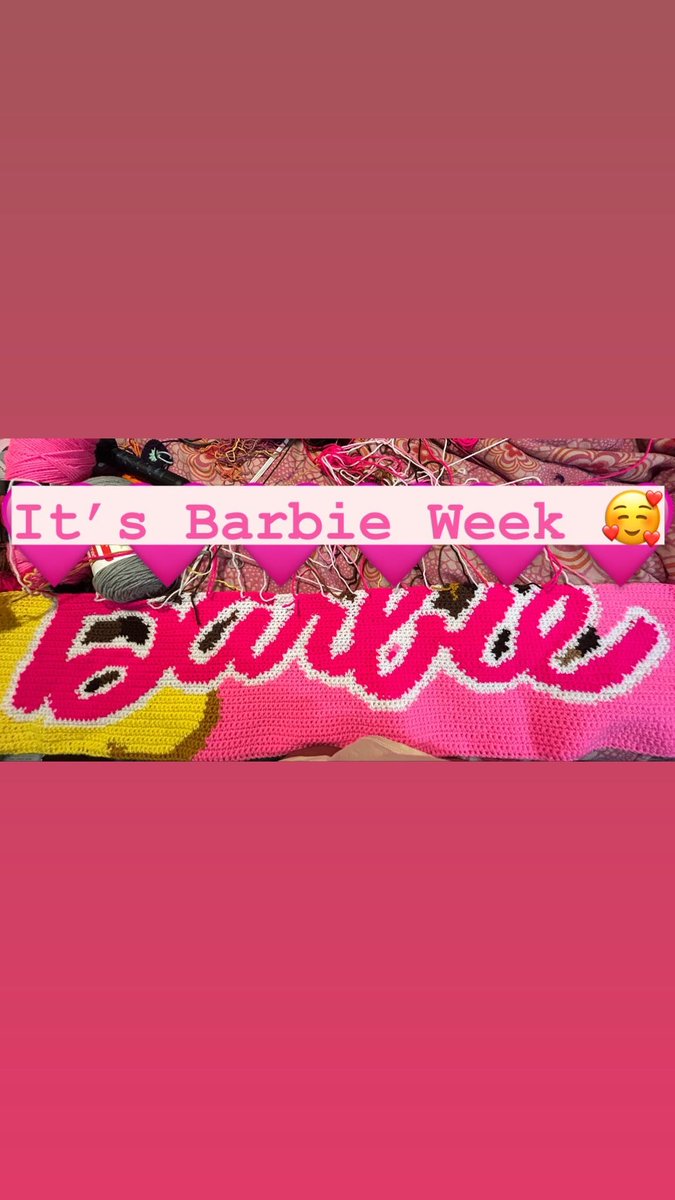 150 rows left 🩷☺️ see y’all later #Barbie #crochetblanket #lovetangled