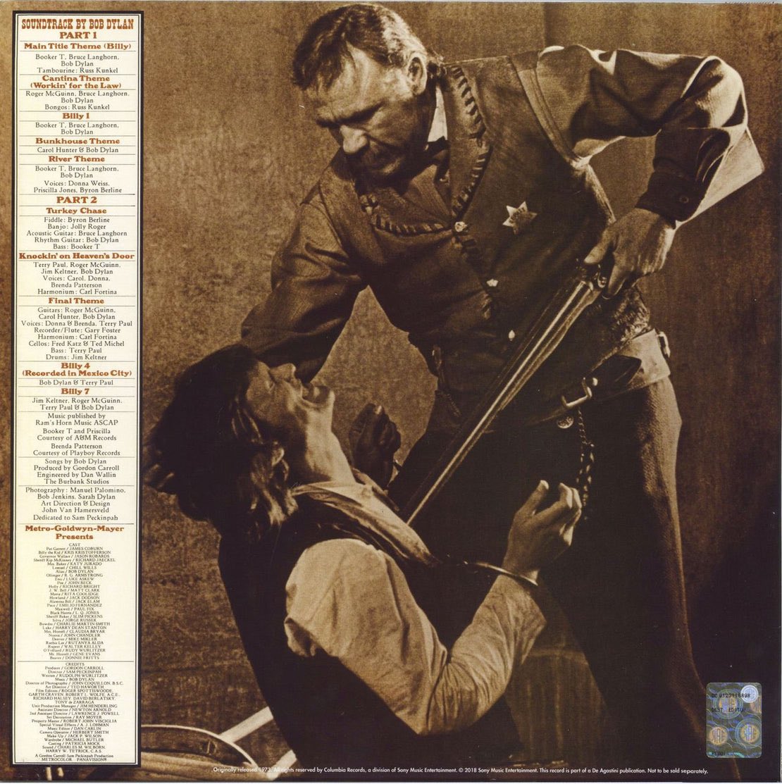FrankMalfitano's tweet photo. CLASSIC LP OF THE DAY: Released 50 years this month, underrated #soundtrackalbum to #SamPeckinpah #Western in which #BobDylan also had a supporting role. Featuring 1 of Dylan’s biggest hits KNOCKIN’ ON HEAVENS DOOR #1970s #classicrock #FolkMusic #PatGarrettAndBillyTheKid #lp 🎥 https://t.co/3xs0cc9gcX