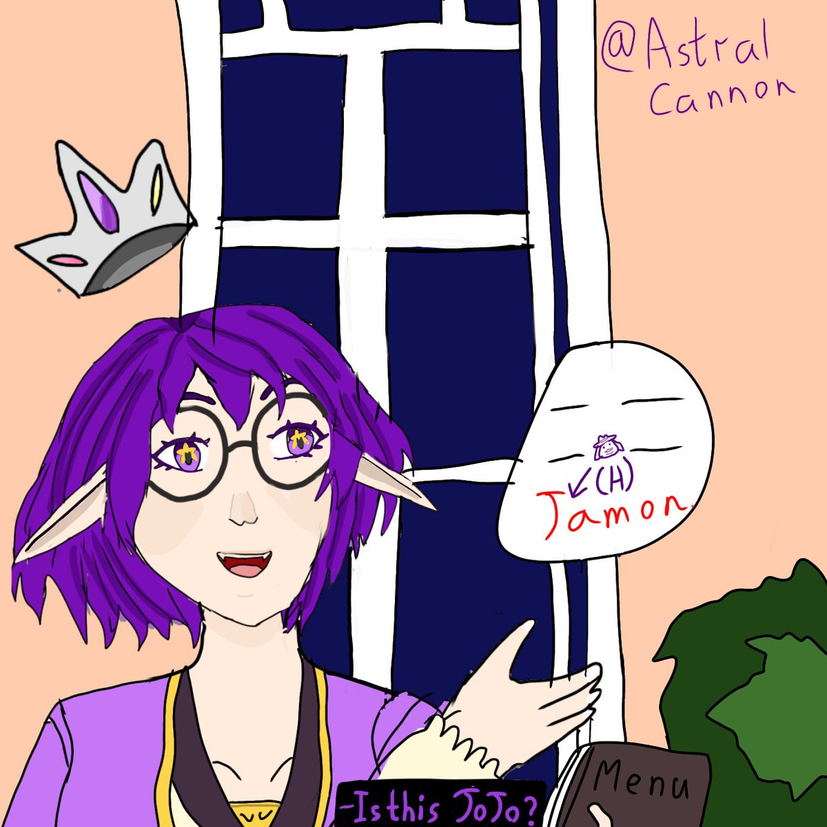 The fight with artblock, as well as introducing you to wonderful streamers, continue!
This time it's a purple sunshine, VTuber, voice actor and artist, <a href="/RenDaKid/">RenDaKid ✨Elftuber✨</a>!
The idea for this drawing came to me after I visited her stream this morning xD