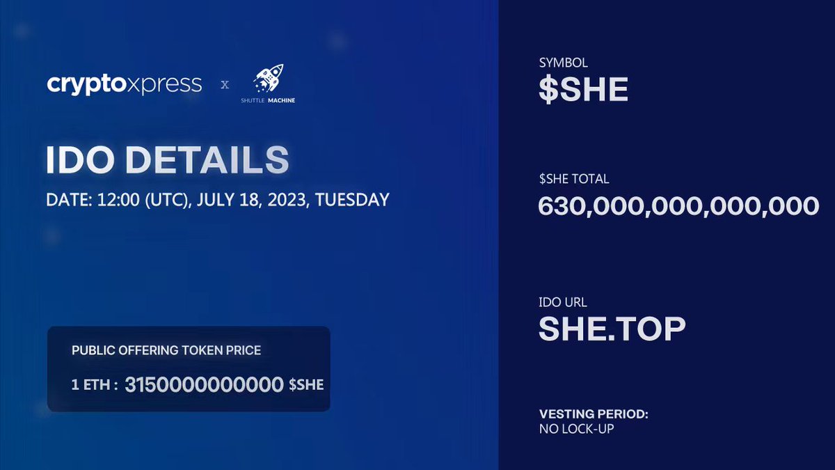 At present, the ordinals cross-chain market has a demand of billions of dollars. As a bridge to support ordinals cross-chain, Shuttle has huge market potential

Don't Miss July 18 $SHE IDO
she.top/#/preSale

#Ordinals #BRC20 #ORDI #SHE