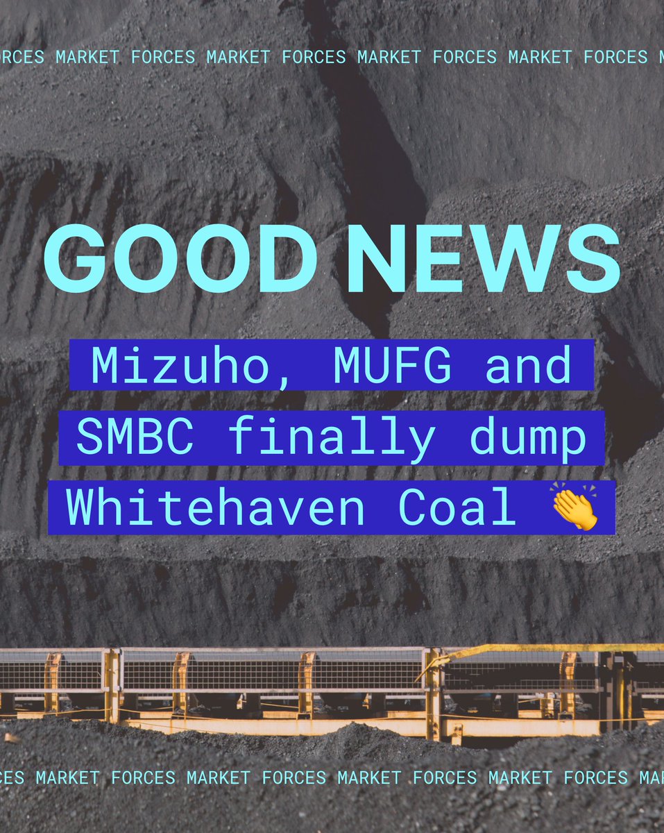 market_forces's tweet photo. Japan's mega banks #Mizuho, #MUFG and #SMBC have also pulled out.

Banks have finally lost interest in funding Whitehaven's financially reckless and environmentally ludicrous #coal expansion plans in the midst of the #climatecrisis. 🔥 https://t.co/MDj01Y4zbH