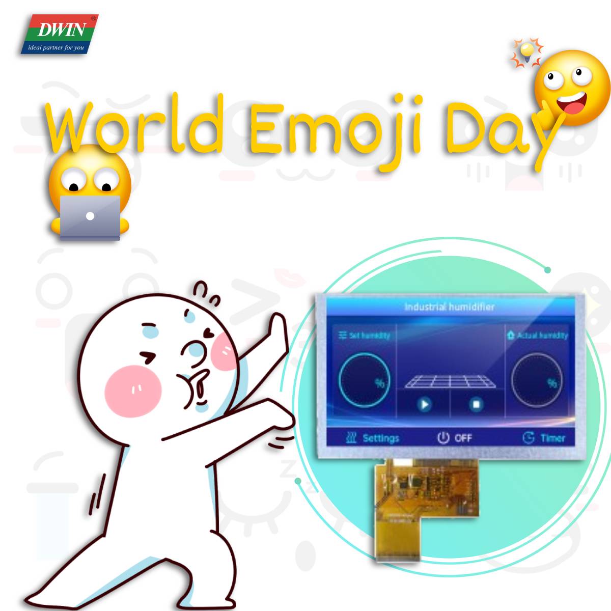 Dwin_display's tweet image. 😊Everyone in the world sends nearly 10 billion emoji, and emoticons have long become an indispensable element of human communication.😎                               💗#DWIN TFT LCD Panel, size from 1.3-32 inches.📣 For more info. : dwinhmi@dwin.com.cn✨
#TFTLCD #worldemojiday