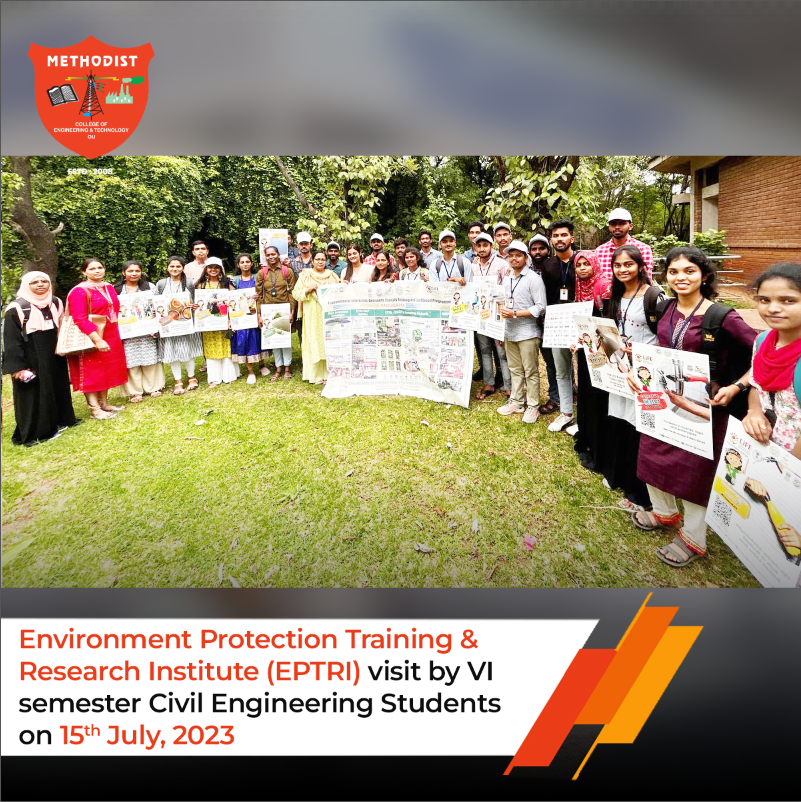 MCETHyderabad's tweet photo. MCET Civil VI semester students, had an eye-opening experience as they visited the #EnvironmentProtectionTrainingandResearchInstitute (EPTRI) today i.e. 15-July-2023

#MCET #EPTRI #EnvironmentProtection #TrainingandResearchInstitute #Environment #SaveEnvironment  #Program #NGOs https://t.co/E5ssL96Yu6