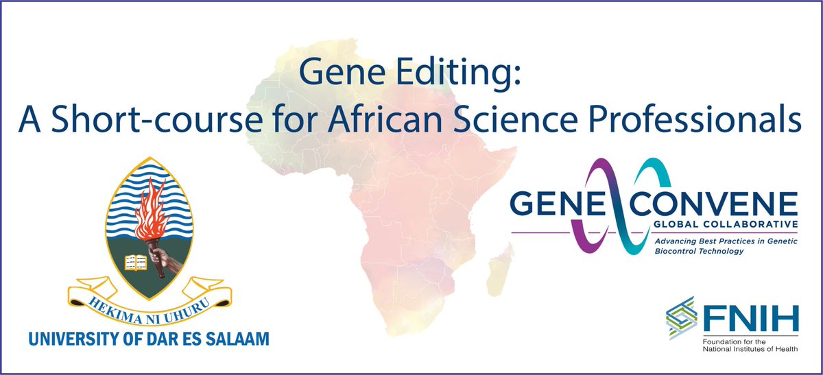 Save the date: Short course on gene editing for African science professionals, organised by @FNIH_Org, in partnership with the University of Dar es Salaam (@UdsmOfficial). 🗓️: 16-20 October 2023 📍: University of Dar es Salaam More info: bit.ly/44LVwSj