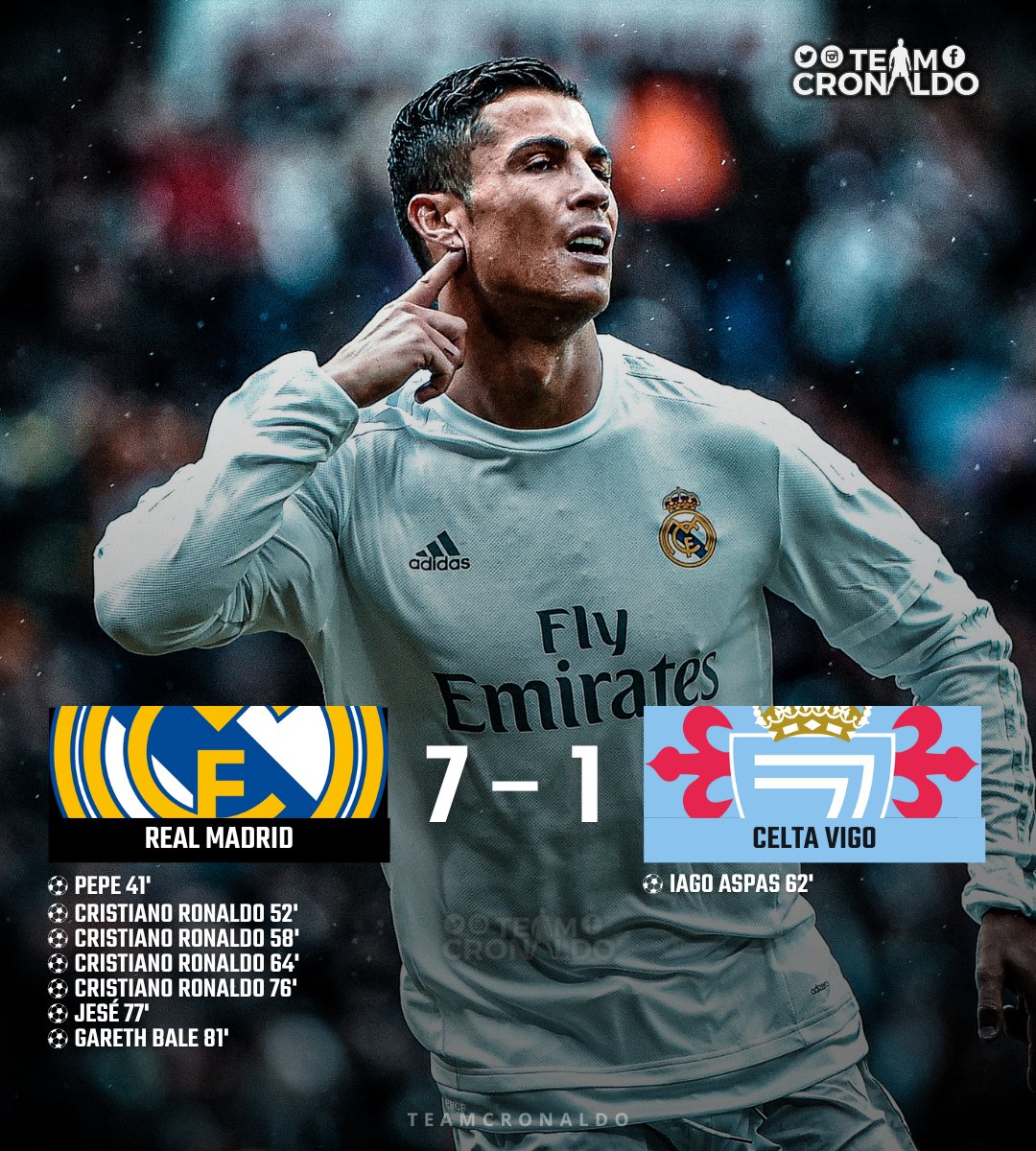 Relive Cristiano Ronaldo's four goal, offensive clinic against Celta de  Vigo - Managing Madrid