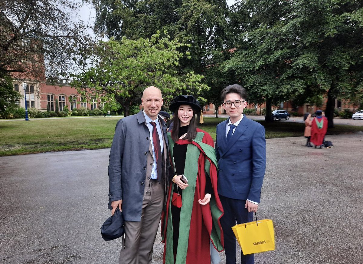 HEU_UoB's tweet photo. Congratulations to Dr. Naijie Guan @guan_katherine, Dr. Sonja Bloch @SCMBloch, Dr. Carol McLoughlin @carolmc198 on your well-deserved PhD graduation last Friday! We wish you continued success in your future endeavors. https://t.co/f7wF43kSjN