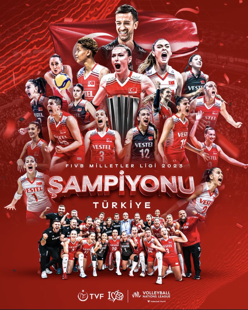MBD_GM's tweet photo. 2023 FIVB Voleybol Kadınlar Milletler Ligi’nde Şampiyon olarak büyük bir başarıya imza atan Filenin Sultanları’nı tebrik ederiz. 

Sizinle gurur duyuyoruz. 💪🏻 🇹🇷

#FileninSultanları https://t.co/Lc3OL87hgD