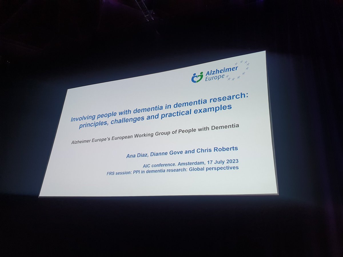 CindyBirck's tweet photo. .@Ana_M_Diaz and @mason4233 are presenting at #AAIC23 some of great @AlzheimerEurope Public involvement work. @DianneGove 
"No recipe... learning, listening and evolving, nothing is set alone" https://t.co/7kFeSKiufJ