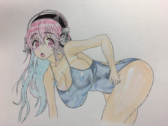 #海の日 ということで最初期過去絵のそに子さんを