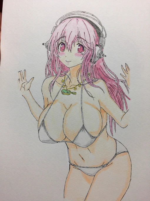 #海の日 ということで最初期過去絵のそに子さんを