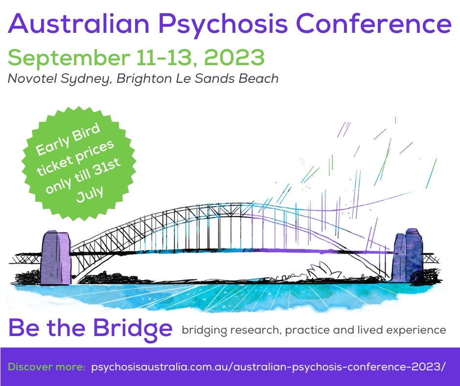 The Australian Psychosis Conference 2023 is the first face-to-face gathering we have been able to organise in 5 years. It is a time to re-group and bridge gaps in our field by bringing research, practice, and lived experience closer together.
psychosisaustralia.com.au/apc-2023-regis…