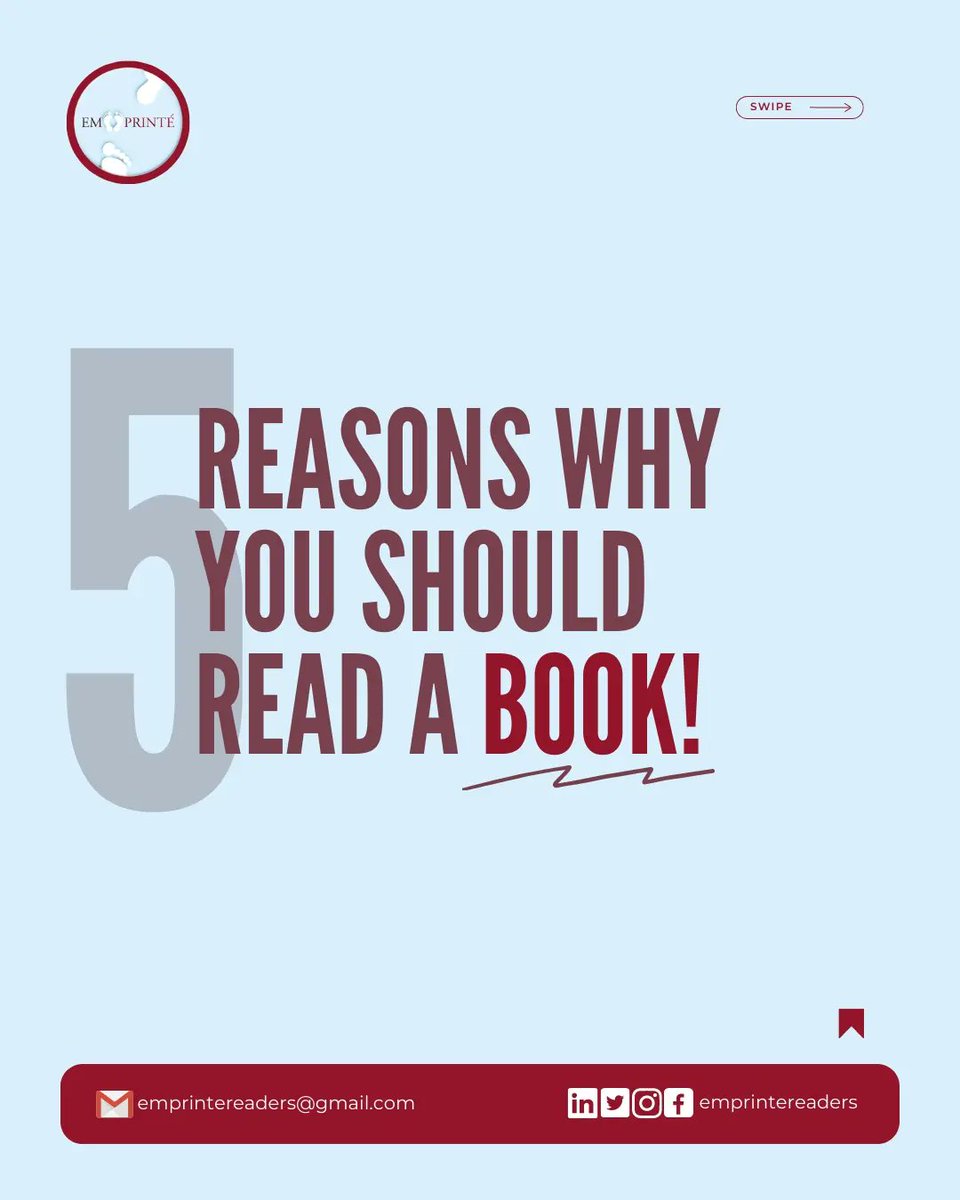 emprintereaders's tweet photo. 📍 Whenever we preach our gospel of books, a lot of people ask us why it is so important, well, we decided to answer the question properly in today's post.
#books #whyweread #reading #readers #bookcommunity #library #emprinte #readafrica https://t.co/zUh2xkaZJ4