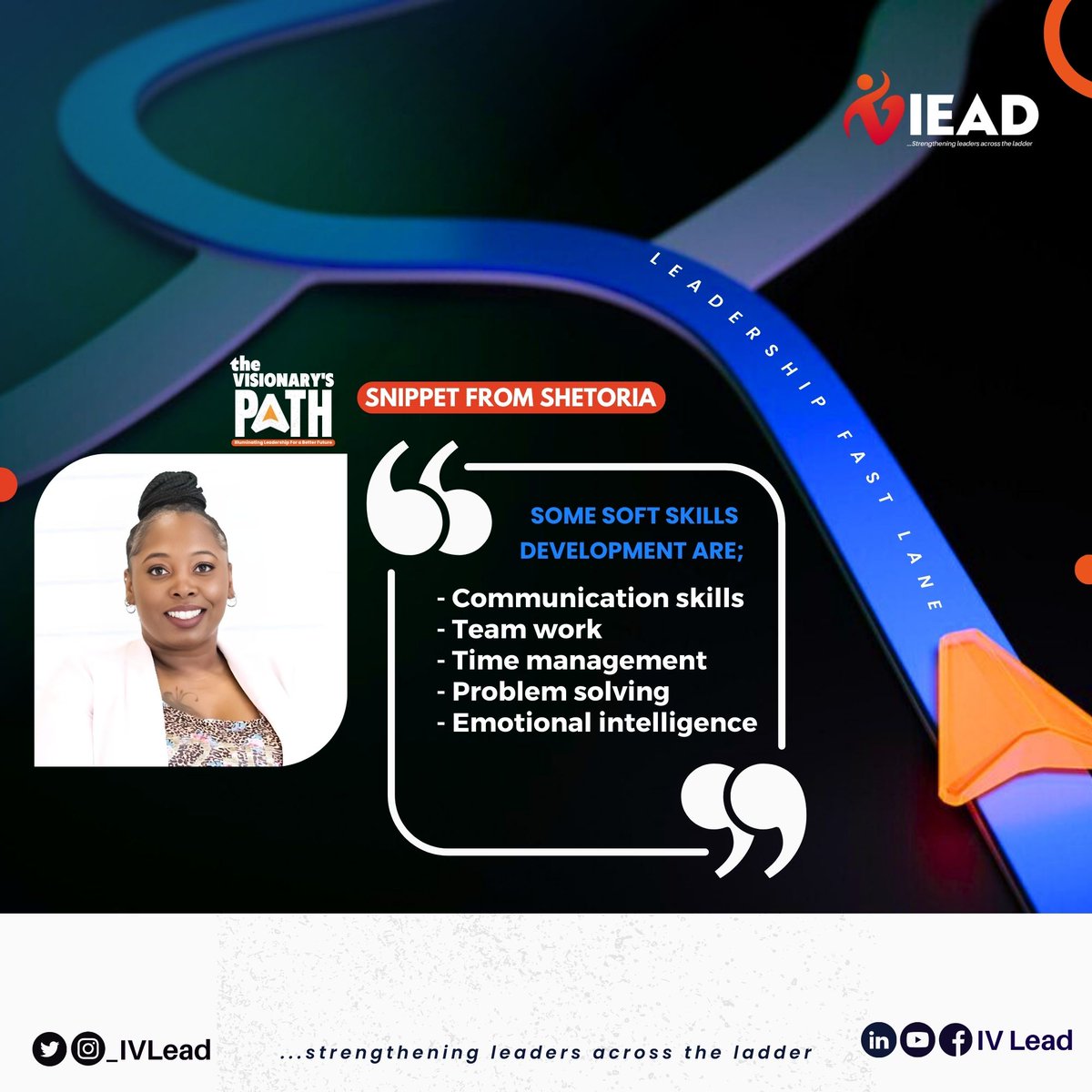 _IVLead's tweet photo. We had an amazing time at IVLEAD on Saturday, as Shetoria delved into the realms of soft skills development.
Missed it? don't worry! These exclusive snippets will give you a taste.
Join IVLEAD and elevate your skills!
#IVLEAD
#TheVisionaryPath
#SoftSkills
#ProfessionalGrowth https://t.co/u0ko0ot7MM