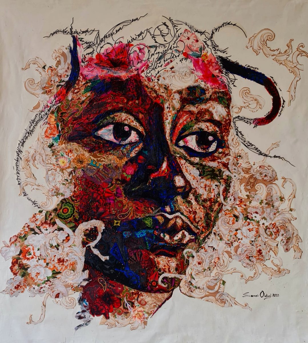 "BE INSPIRED BY WHAT YOU SEE"
 “A pessimist sees d difficulty in every opportunity;
 an optimist sees the opportunity in every difficulty.
Made out of fabric (African print)
Featured in Nigeria Contemporary Art Exhibition at d Cavalieri Art Hotel Malta
Blesed and productive week!